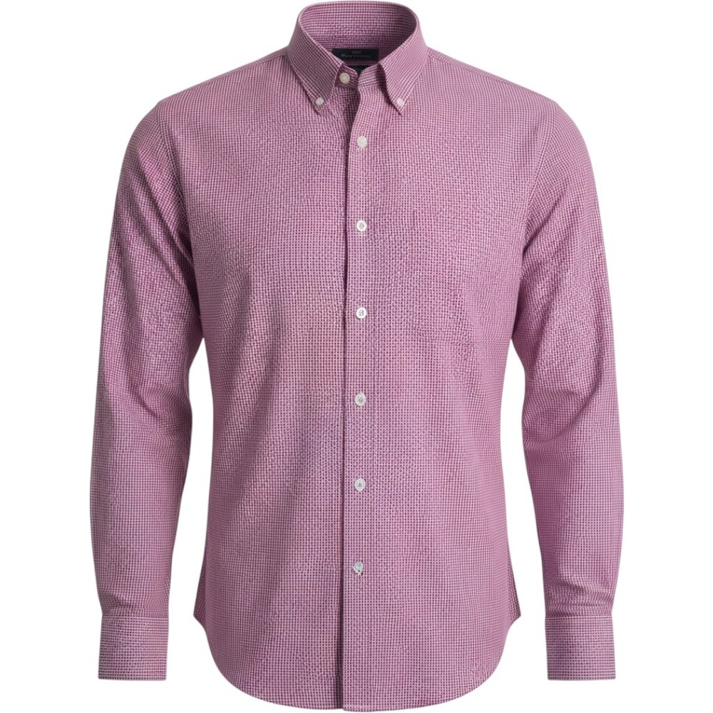 van heusen button down shirt mens 2xl regular fit micro gingham red wrinkle free